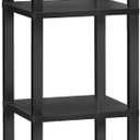 HOOBRO Small Bookcase, Industrial Style Bookshelf for Narrow Spaces, 4-Tier Square Book Shelf Stand, Easy to Install, Wooden Storage Rack Display Shelf, Corner Shelf for Living Room, Black BK08CJ01, 11.8"L x 11.8"W x 42.5"H