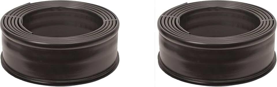 Suncast 20 ft. Plastic Landscape Edging Roll for Garden, Flower Beds, and Lawn, Black (Pack of 2)