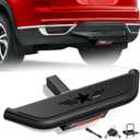 Tow Hitch Step Trailer for 2 Inch Receiver, with Brake Light & Pin Lock & U-Bolts Stabilize, Compatible with Pickups Trucks Vans SUVs ATVs, Towing Bumper Guard Protector Rear bar (Carbon Steel)
