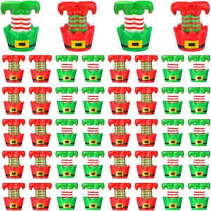 50 Pcs Christmas Mini Elf Figures Tiny Resin Elves Elf Legs Figurines Xmas Ornaments for Goodie Bag Fillers Winter Xmas Stocking Stuffers Birthday Gifts Table Decorations