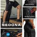 CQR Men's Stretch Utility Shorts, Lightweight Quick Dry Casual Shorts, Hiking Golf Cargo Shorts with Zipper Pockets, 36W