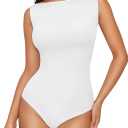 Womens Boat Neck Thong Bodysuit Sleeveless Summer Tank Top