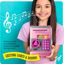 Piggy Bank for Kids - Electronic Money Saving Box w/Code- ATM Safe - Toy Coin Bank - Toys for Girls Age 3, 4, 5, 6, 7 - Birthday Gifts for 8, 9, 10, 11, 12 Year Old Girl (Pink & Silver)
