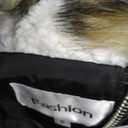 FADSHOW Women's Winter Thickened Down Jackets Long Down Coats Warm Parka with Fur Trimmed Hood, Black, S