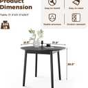DELAVIN 31.5" Solid Wood Round Dining Table for 4, Mid Century Small Kitchen Table for 2-4, Modern Office Table for Living Room, Dining Room, Dinette, Easy Assembly, Space Saving, Black, 31.5"L x 31.5"W
