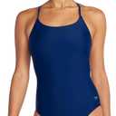 Speedo Women's Swimsuit One Piece Eco Flex Double Cross Back Moderate Cut (8, Cerulean Blue)