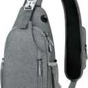 Voova Crossbody Sling Backpack Sling Bag for Men Women, Travel Hiking Chest Bag Daypack, Small over the Shoulder Backpack, Gray