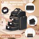 Uross Extra Large Nail Polish Organizer Bag Holds 126 Bottles Nail Polish, Lamp, Supplies- Three Layer Nail Organizers and Storage Case for Nail Tech, Nail Stuff Gel Kit Box Gift for Manicurist,Black