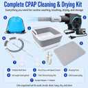 CPAP Cleaning and Drying Kit with Hose Dryer, Collapsible Wash Basin, Full-Length Hose Brush, Thick Silicone Drying Mat, Hanging Hook, Dries 1 or 2 Hoses, 10-Speed Airflow, No Heat