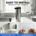 Automatic Liquid Soap Dispenser Touchless, Stainless Steel Hand Soap Dispenser, USB Rechargeable, 4 Adjustable Levels, 11.8oz/350ml for Kitchen and Bathroom (Stainless Steel Black, Liquid)