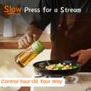 TrendPlain 16oz/470ml Glass Olive Oil Sprayer for Cooking 2 in 1 Olive Oil Dispenser Bottle for Kitchen Gadgets and Air Fryer Accessories, Salad, BBQ - Black & Green
