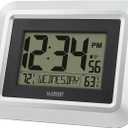 La Crosse Technology 513-1918S-INT Atomic Digital Wall Clock with Outdoor Temperature