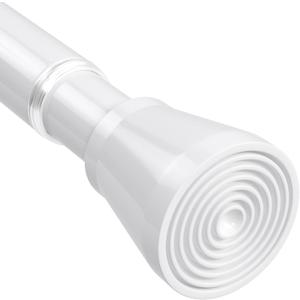 White Tension Curtain Rod 30 to 64 Inch, Adjustable Curtain Rod, Shower Tension Curtain Rod No Drilling, 7/8" Spring Curtain Rods for Windows Closet Doorway Door