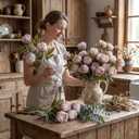 Thiccywoov 8 Pcs Faux Peony Stems Flowers Bulk Vintage Artificial Silk Peonies Stems Real Look Fake Peonies Branch for Vase Filler DIY Bouquet Centerpiece Home Indoor Outdoor Decor (Brownish)