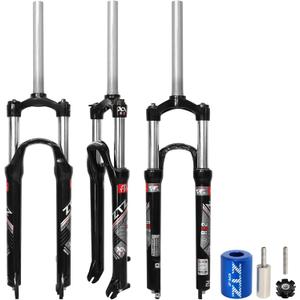 Exceedhub 27.5 Inch MTB Suspension Fork, Travel 120mm, 28.6mm Straight Tube QR 9mm, 100mm Spacing Hub, Crown Lockout Aluminum Alloy Shock Absorber XC Mountain Bike Front Fork