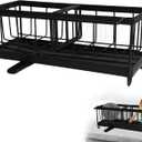 Kitchen Sink Caddy,Kitchen Sink-Organizers,Kitchen Organization and Storage Appliances,Self-Draining Sponge-Holder,Kitchen Counter Sink Accessories (Black)