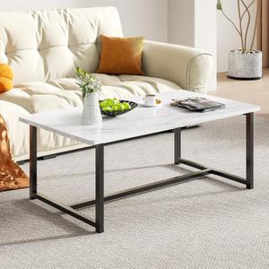 Coffee Table,Industrial Rectangular Small Coffee Tables White
