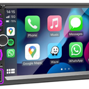 Double Din Car Stereo Carplay Radio Screen for Car Audio Receivers, Bluetooth Car Play Android Auto Touchscreen, Mirror Link, FM
