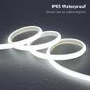 BENLUN AC 110V COB LED Strip Lights Outdoor Waterproof 65.6ft, 6000K Cool White Super Bright 200W CRI 90+ LED Rope Light, IP65 Flexible Cuttable, for Bedroom Garden Commercial House