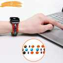 Bracelet Apple Watch Band beaded Compatible with 38mm/40mm/41mm 42mm/44mm/45mm for Women Men - Handmade 7 Chakra Elastic Wristband Watch Strap - iWatch Series 8 7 6 5 4 3 2 1 SE (Dark multicolor)