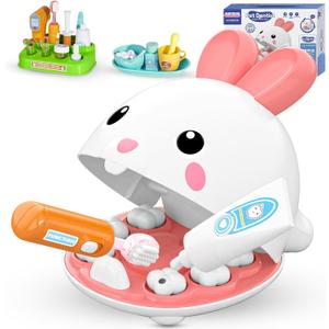 Easter Gifts for Kids - 31 Pcs Dentist Kit for Kids 3-5 Pretend Play Kit Toys for Role Play Pretend Playset Kit for Toddlers - Easter Basket Stuffers for Children
