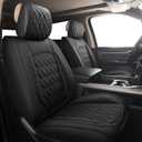 JOJOBAY Car Seat Covers for Dodge Ram Full Set,Fit Ram 2009-2026 1500/2500/3500 Pick-up Truck,Crew,Regular,Quad,Mega Cab,Waterproof Leather Seat Covers Protectors5 PCS Full Set,Black