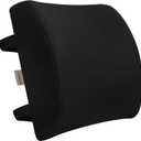 Lumbar Pillow for Chair and Car, Back Support for Office, Memory Foam Cushion with Mesh Cover - Black