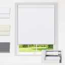 LazBlinds No Drill Blinds for Indoor Windows, Blackout Roller Shades, Cordless Window Blackout Blinds, Thermal Insulated Fabric UV Protection, for in Home and Office, 27" W x 48" H, White