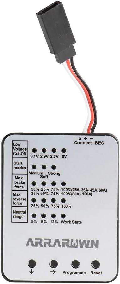 Surpass Hobby Programming Card RC Car Electronic Speed Controller Programmer LED Program Card Only Compatible with Supass Hobby Brushless ESC 25A 35A 45A 60A 80A 120A 150A (White)