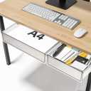 Under Desk Table Drawer Storage Organizer,2 Pack Large & Medium Slide Out Desk Drawers - Hidden Desktop Organizer,Attachable Pencil Storage Tray Under Table