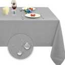 Obstal Rectangle Table Cloth, Oil-Proof Spill-Proof and Water Resistance Microfiber Tablecloth, Decorative Fabric Table Cover for Outdoor and Indoor Use (54x78 Inch, Silver)