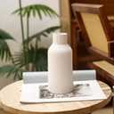 Bohemian White Ceramic Vase - for Pampas Grass, Mantel, Bookshelf, Entryway and Living Room Decor (White, 7in)