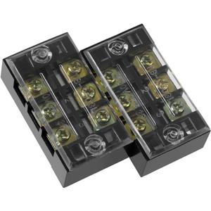 uxcell 2 Pcs Dual Rows 3 Positions 600V 25A Cable Barrier Block Terminal Strip TB-2503L