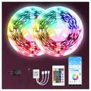 dalattin Led Lights for Bedroom 130ft(2 Rolls of 65.6ft), Led Lighting with Remote&App Control, Color Changing Led Lights for Room, RGB Led Strip Lights Music Sync, Home Decor, 24V Power Supply