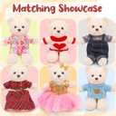 Bear Clothes Outfit with a Bear Doll, Fit Most 12-16 Inch Bears Stuffed Clothes Pajamas Plushy for Stuffed Bear