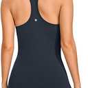 CRZ YOGA Women's Butterluxe Yoga Workout Tank Tops Racerback Sleeveless Camisole Athletic Gym Shirts (True Navy) S