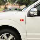 2 x Denmark Flag Sticker Emblem Danish Decal Car Chrome Flags, 2 Pack, 3 x 2 inches