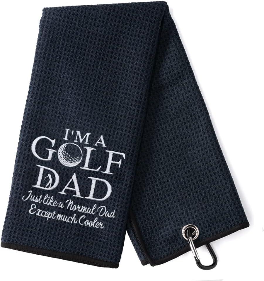 DYJYBMY I'm A Golf Dad Golf Towel with Clip Golf Ball Towel, Funny Golf Bag Accessories Gifts for Men Dad, Father's Day Retirement Gifts for Golfers Father Grandpa, Thank You Gifts for Dad Stepfather