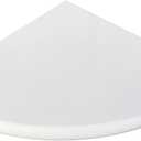 White Marble Corner Shower Shelf for Bathroom, 9'' x 9'' x 0.8'' Faux Marble Corner Shelves for Bathroom Wall Mounted Both Side Polished (1, White)