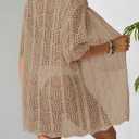 BreathSunny Womens Crochet Knit Polo Collar Swimsuit Coverup Cardigan Summer 2026 Beach Bathing Suit Cover Up Shirt Dress