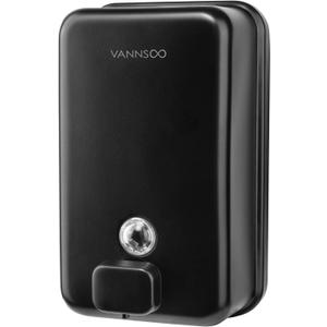 Wall Mounted Hand Soap Dispenser Bathroom, 1200ml 40oz Commercial Stainless Steel Black Liquid Soap Dispenser Wall Mount (Vertical Black)