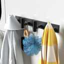 VAEHOLD Hat and Coat Wall Mount Rack - 4 Hooks for Robes, Bags, Keys, and Towels - Bathroom Towel Hanger Organizer -Black