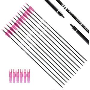 TIGER ARCHERY 30Inch Carbon Arrow Practice Hunting Arrows with Removable Tips for Compound & Recurve Bow(Pack of 12)