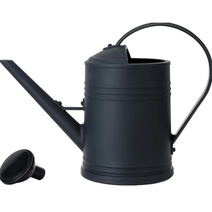 Plastic Indoor Watering Can with Sprinkler Head - 68 oz, 1/2 Gallon (Black)