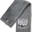 Mulligan | Funny Golf Towel for Men or Woman Golfer Gifts - Embroidered Tri-fold Golf Towel for Golf Bags, Golf Accessories, Novelty | It Takes Balls