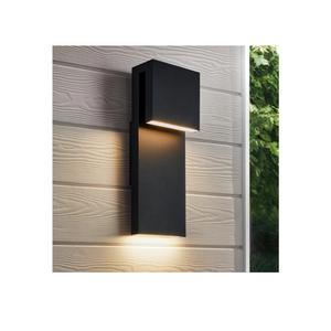 Modern LED Outdoor Wall Sconce 17W Integrated LED Outdoor Wall Mount,Anti Rust Textured Black Suit for Wet Locations and All Rooms,Easily Installed in Any Direction.Bulb Included.