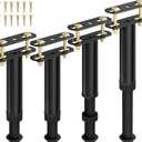 6 Pcs Adjustable Height Bed Support Legs 7.08-12.5 inch with Locking Ring, Bed Frame Center Support Legs for Bed Frame/Bed Center Slat/Furniture, Bed Legs Replacement Bed Slats Support Legs