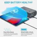 300W Car Power Inverter Pure Sine Wave with 60W PD USB-C, Power Inverters for Vehicles DC 12V to 110V AC, Car Inverter Power Outlet with XT60 Cable (Grey)