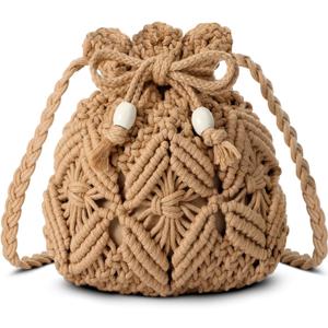 Summer Purse - Woven Crossbody Bags Boho Crossbody Purses for Women Crochet Handbags Shoulder Bag Handbags 2025 (Khaki)
