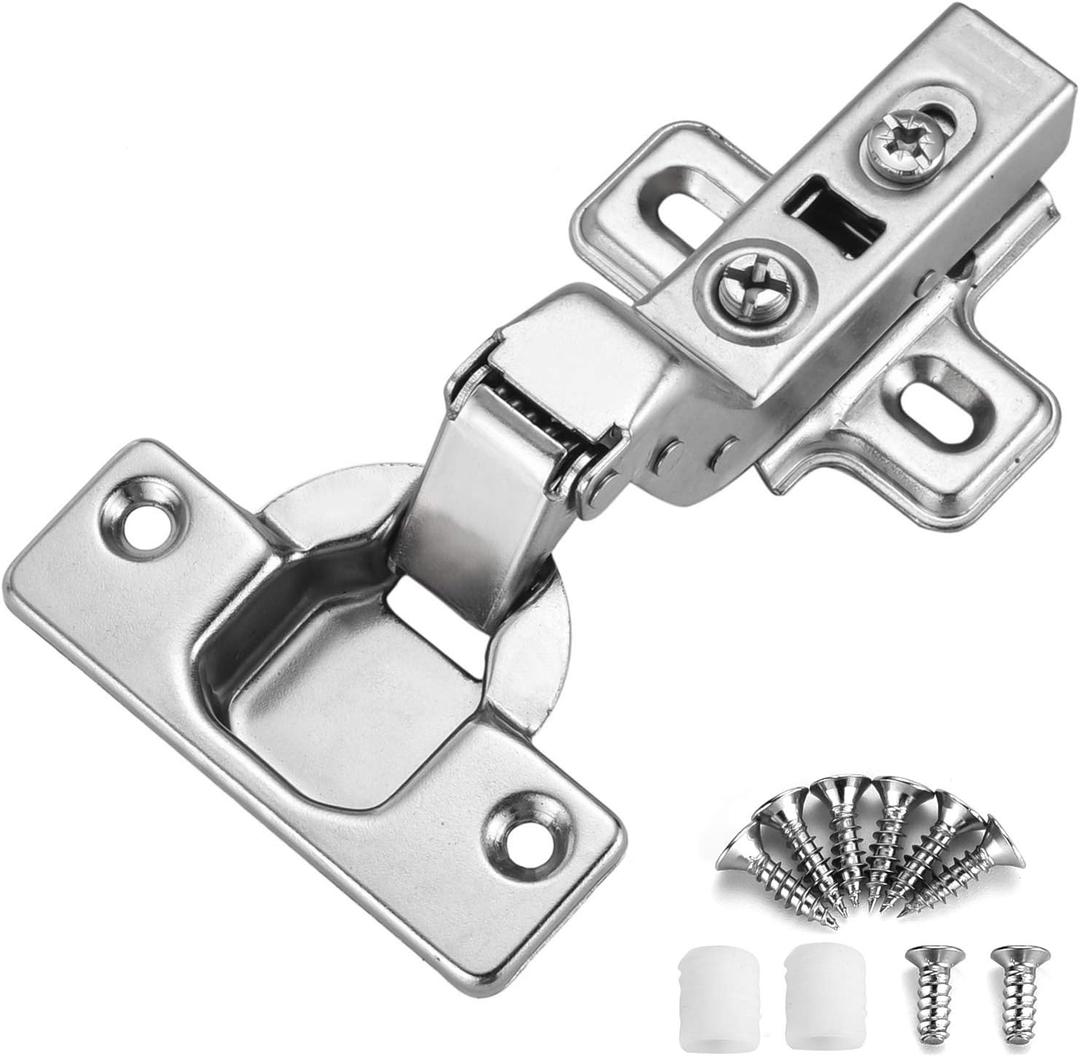 KIMDOT Inset Frameless Cabinet Hinges Soft Close Clip on Plate Concealed Heavy Duty Door Hinges 2PCS